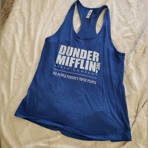 Blue Dunder Mifflin Tank Top Women's Xxl Racerback Tee Public